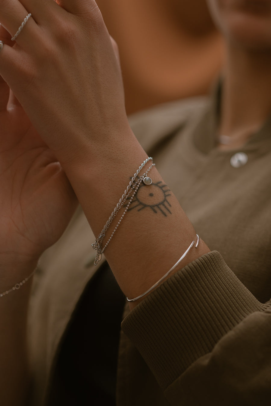 ASHA bracelet en Argent véritable