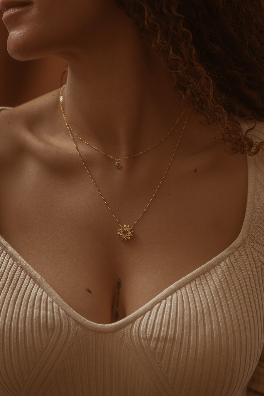 SAVITRI collier en Or vermeil 14K