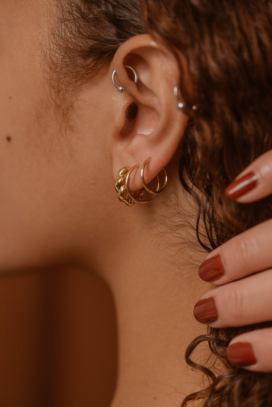 MAZA boucles d'oreilles en Or vermeil 14K