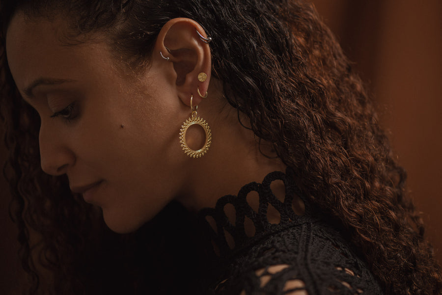 YATA boucles d'oreilles en Or vermeil 14K