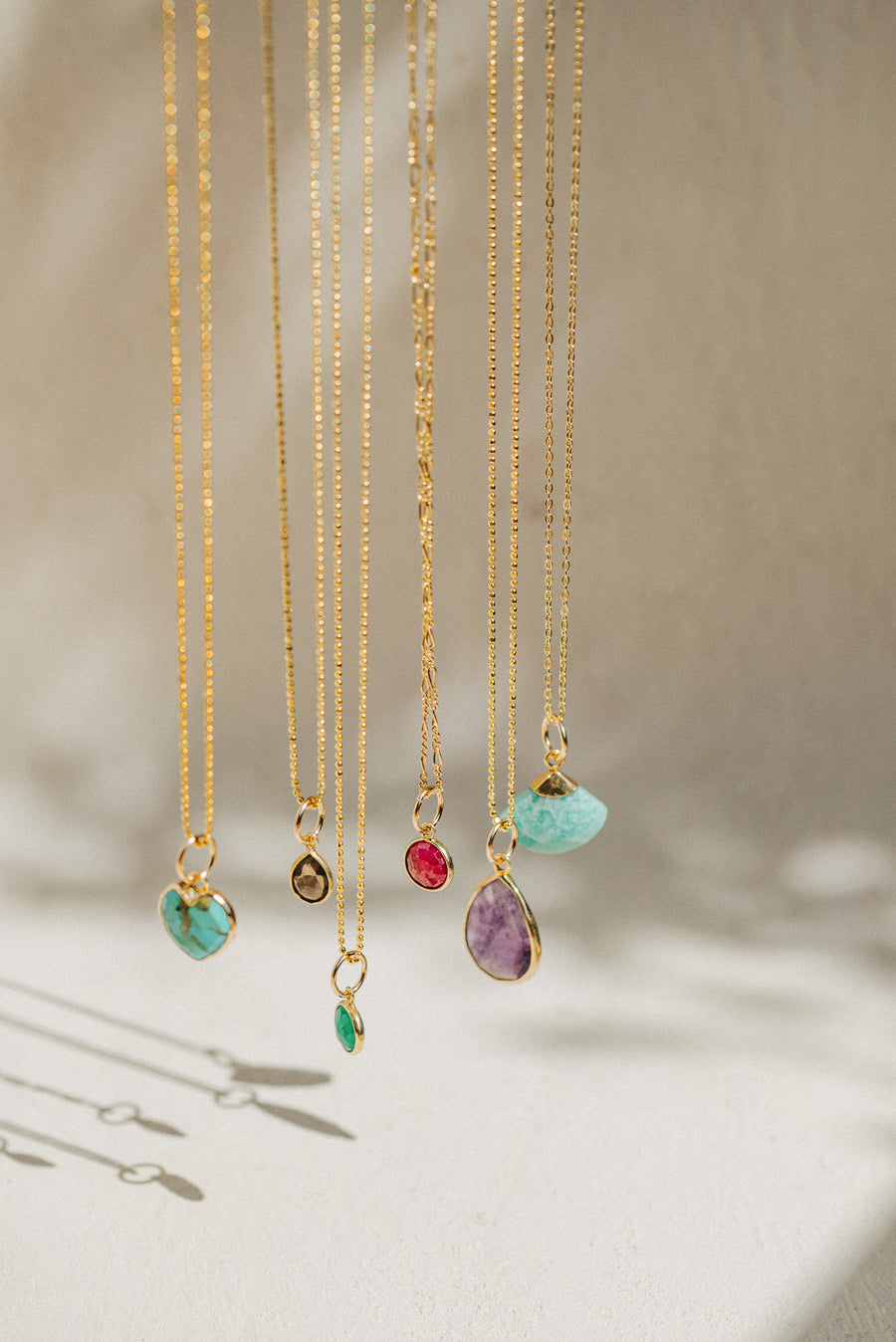 BEZEL necklace green onyx stone