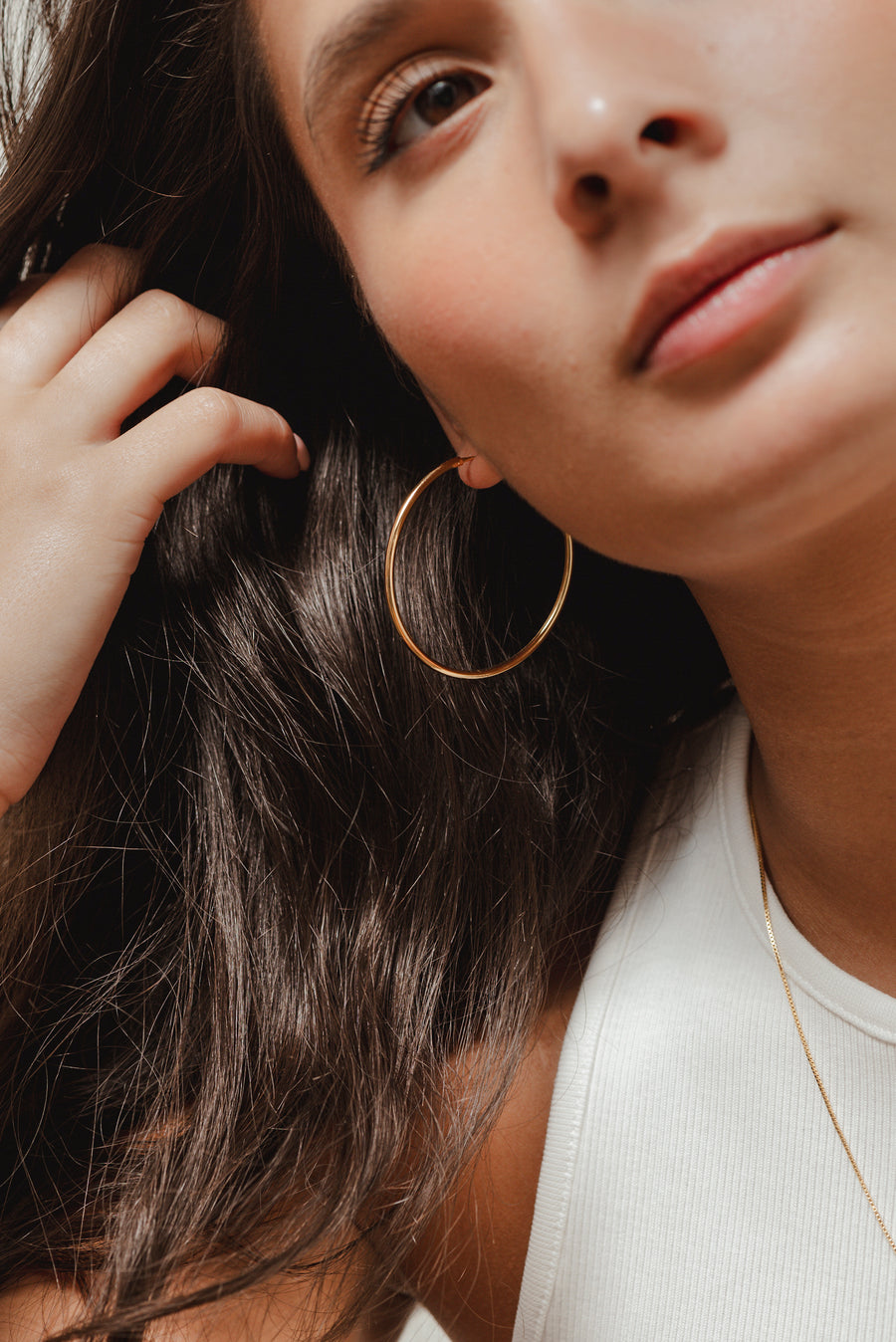 INFINITY several diameter hoops Gold Vermeil 14K