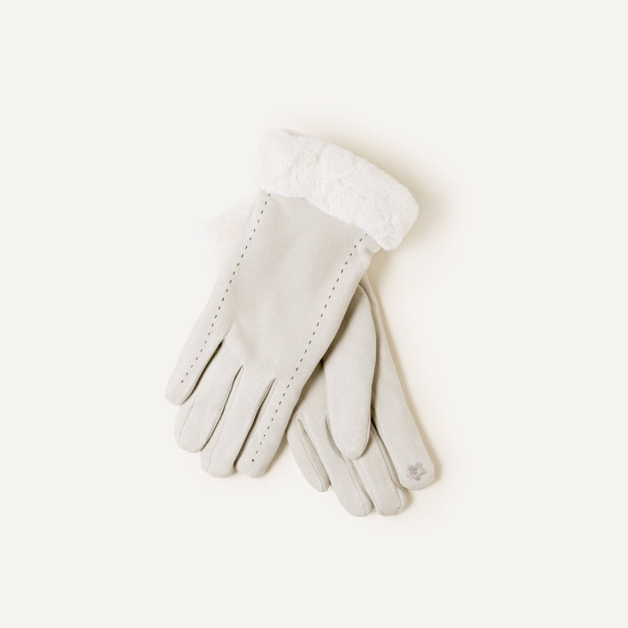 Gants beige doux doublées polaire