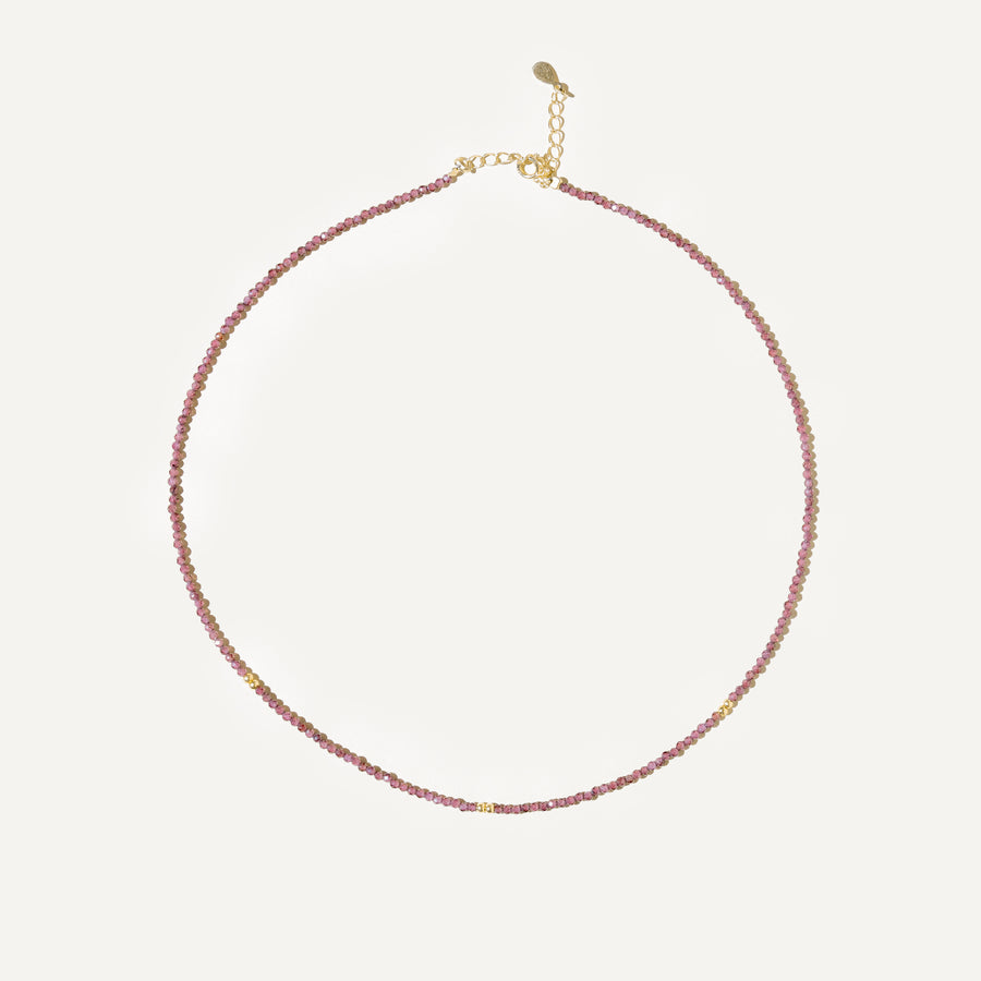 NATA Collier en Or Vermeil 14K avec perles violettes