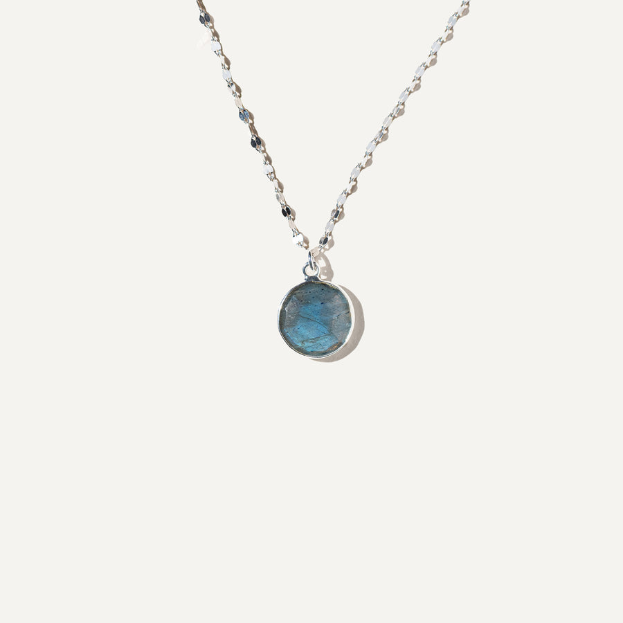 BEA Labradorite Stone - Genuine Silver Necklace