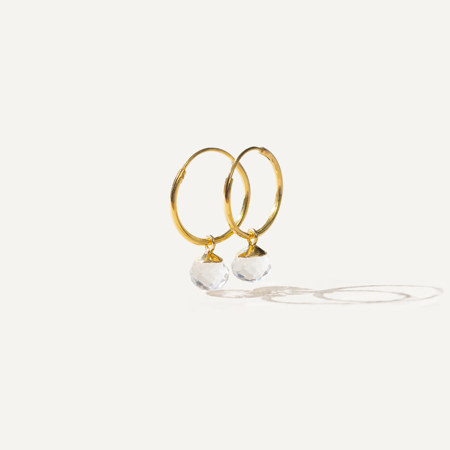 DAISY Clear Quartz - 14K Gold Vermeil Earrings