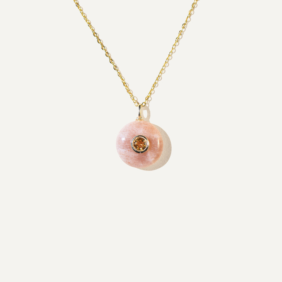 EMMA Orange Moonstone and Citrine - 14K Gold Vermeil Necklace