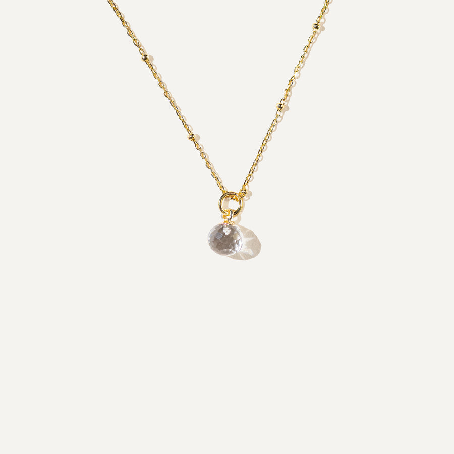 GATSBY Clear Quartz Crystal - 14K Gold Vermeil Necklace