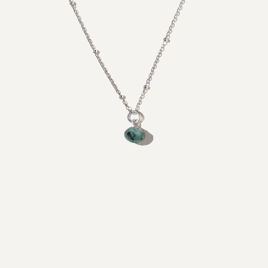 GATSBY Raw Emerald - Genuine Silver Necklace