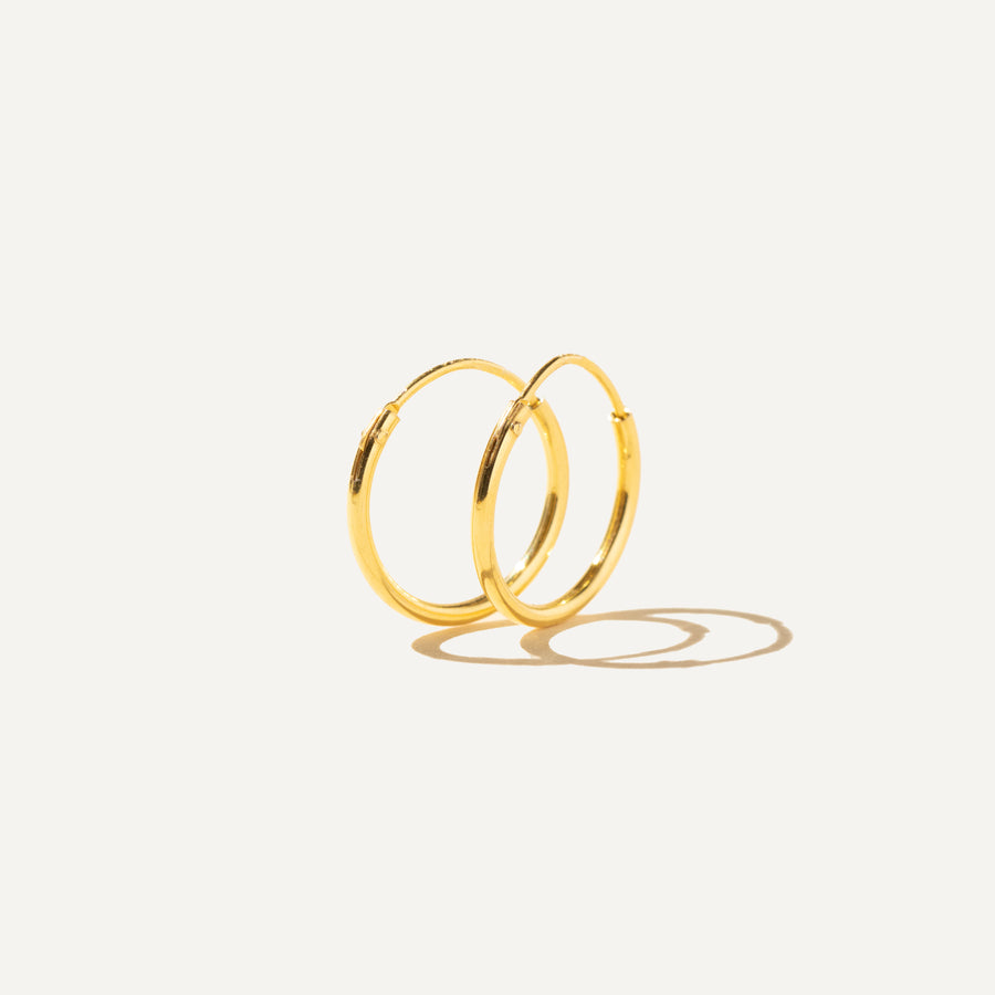 INFINITY several diameter hoops Gold Vermeil 14K