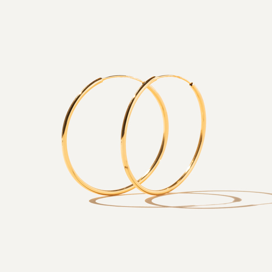 INFINITY several diameter hoops Gold Vermeil 14K