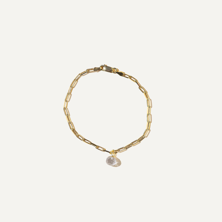 JORDAN Clear Quartz - 14K Gold vermeil bracelet