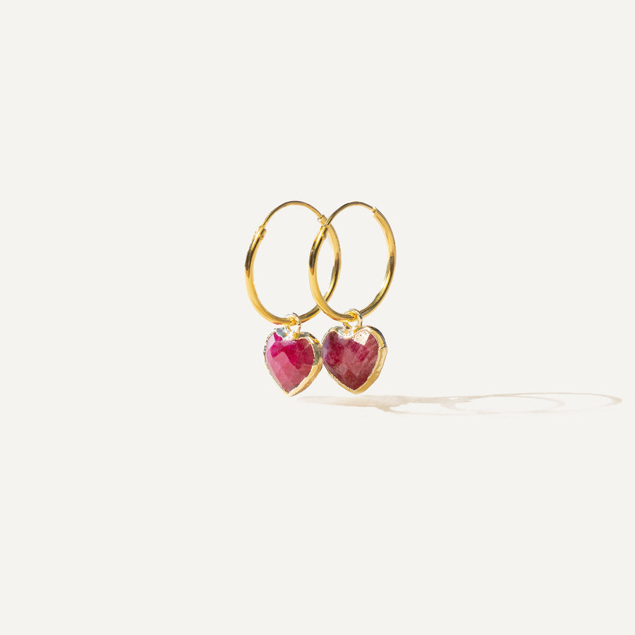 LOVY Ruby - 14K Gold Vermeil Earrings