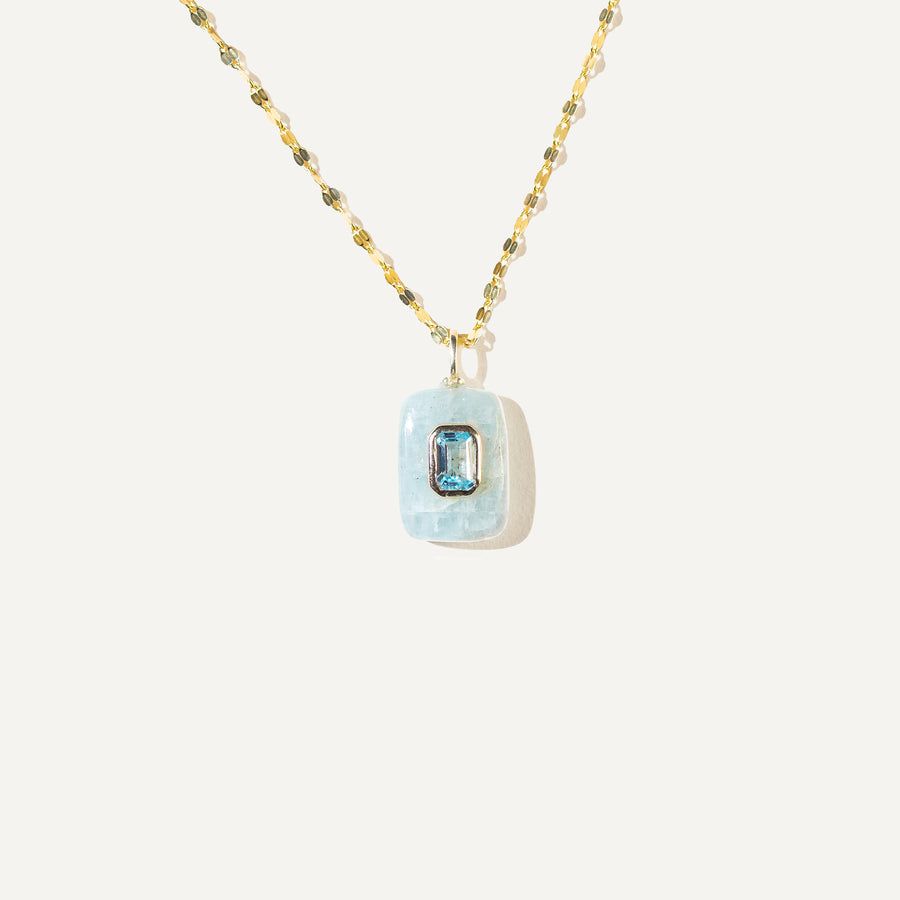 REBECCA Aquamarine and Blue Topaz - 14K Gold Vermeil Necklace