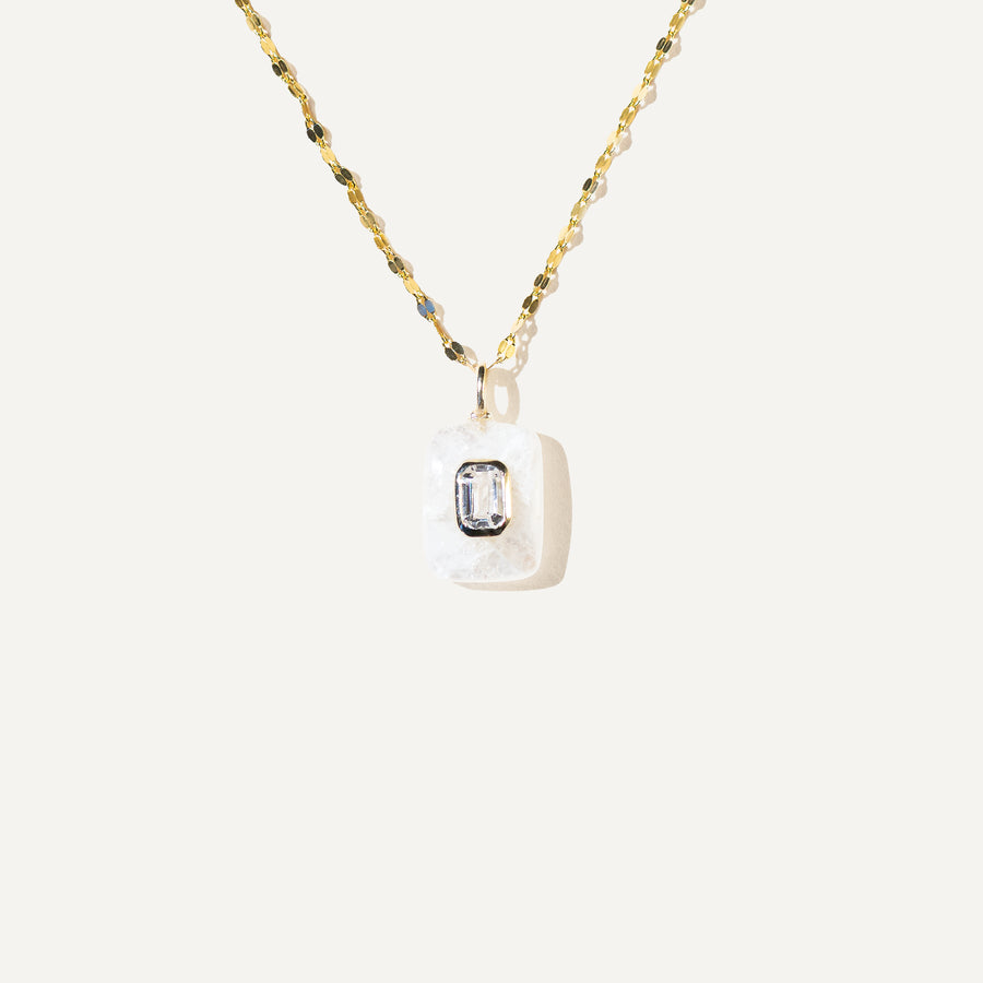 REBECCA Moonstone and Clear Topaz - 14K Gold Vermeil Necklace