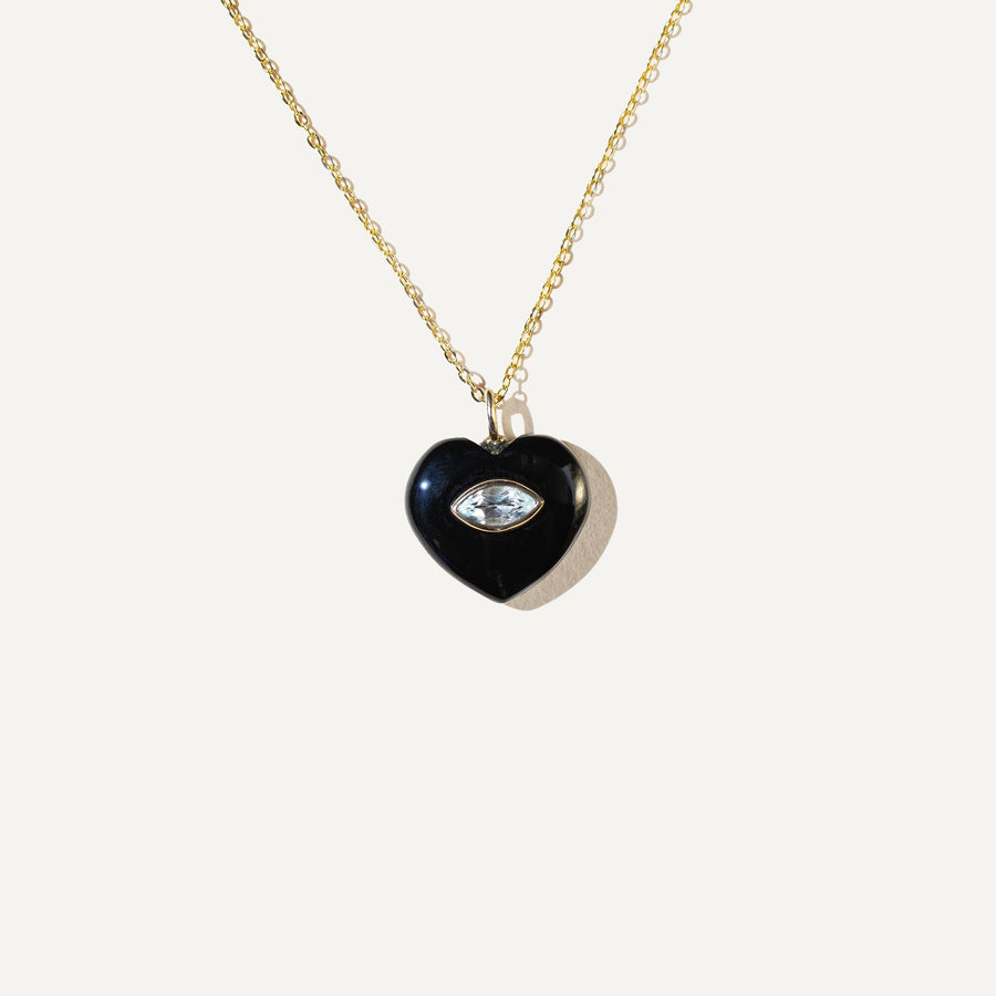 VICTORIA Black Onyx Stone - 14K Gold Vermeil Necklace