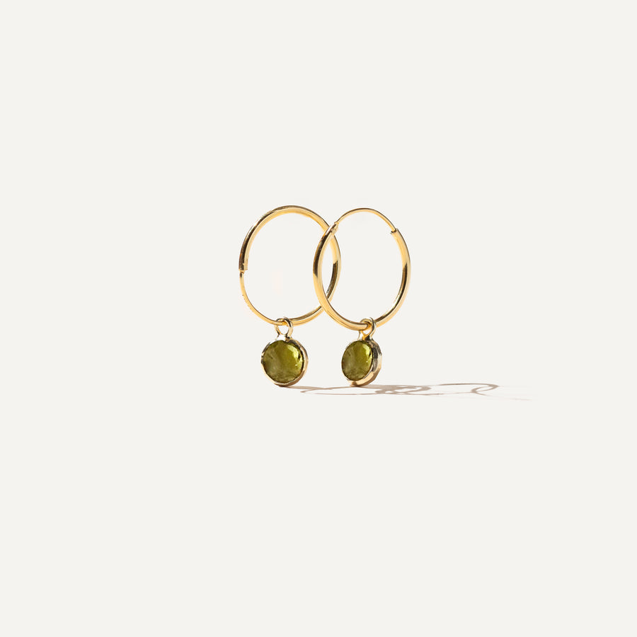 JIYA Péridot - boucles d'oreilles en Or vermeil 14K