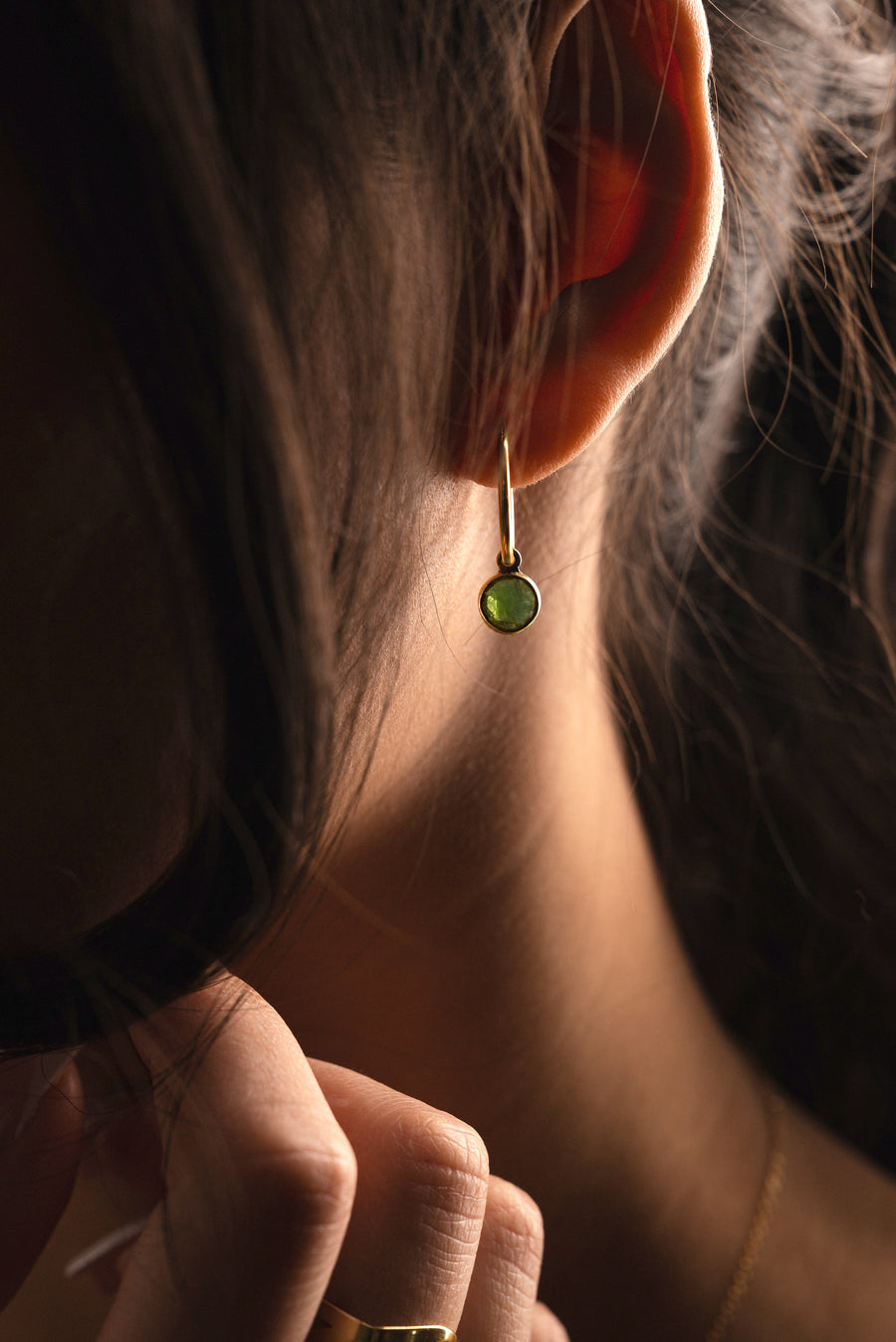 JIYA Péridot - boucles d'oreilles en Or vermeil 14K
