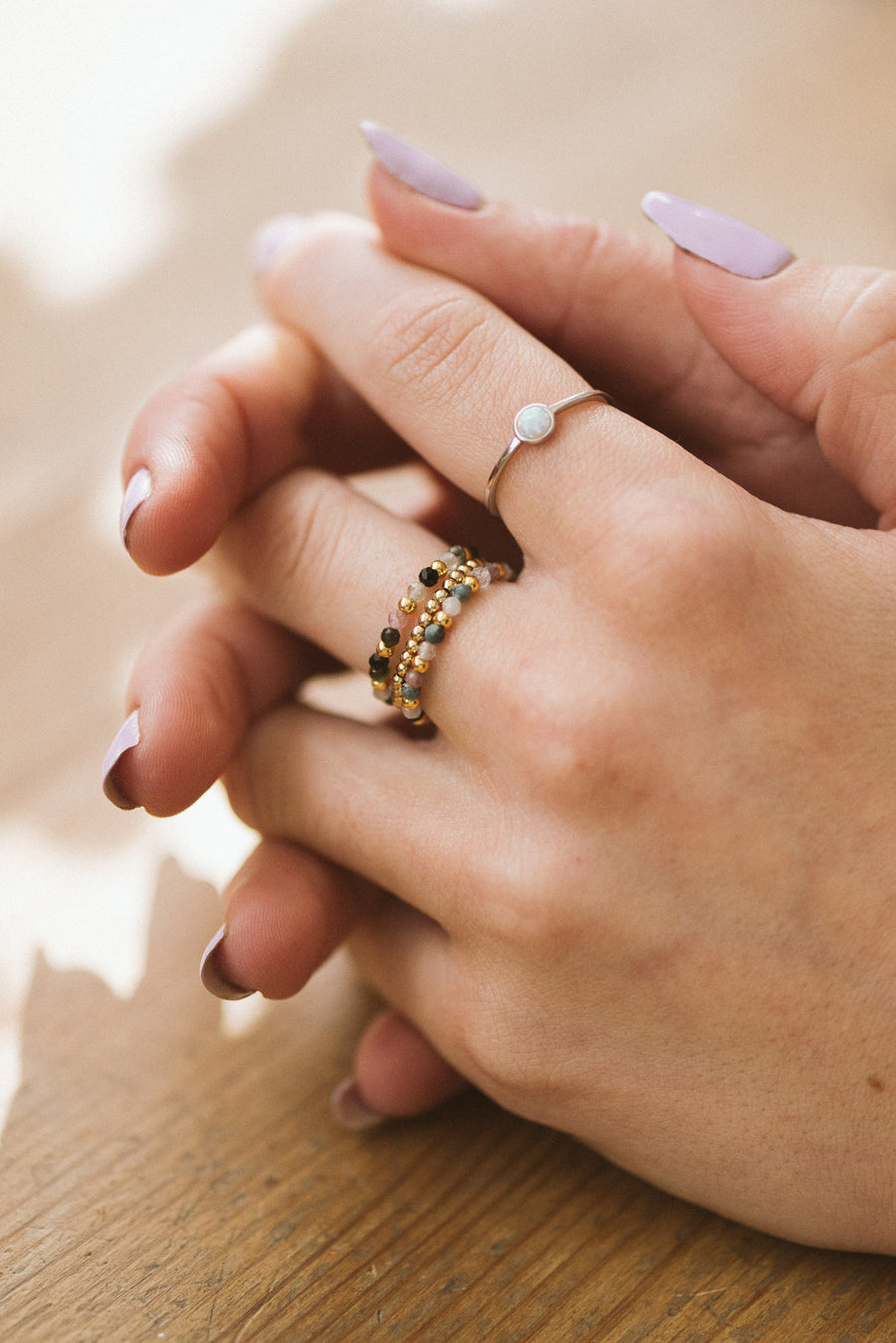 Upa opal stone ring on 14k Gold Vermeil
