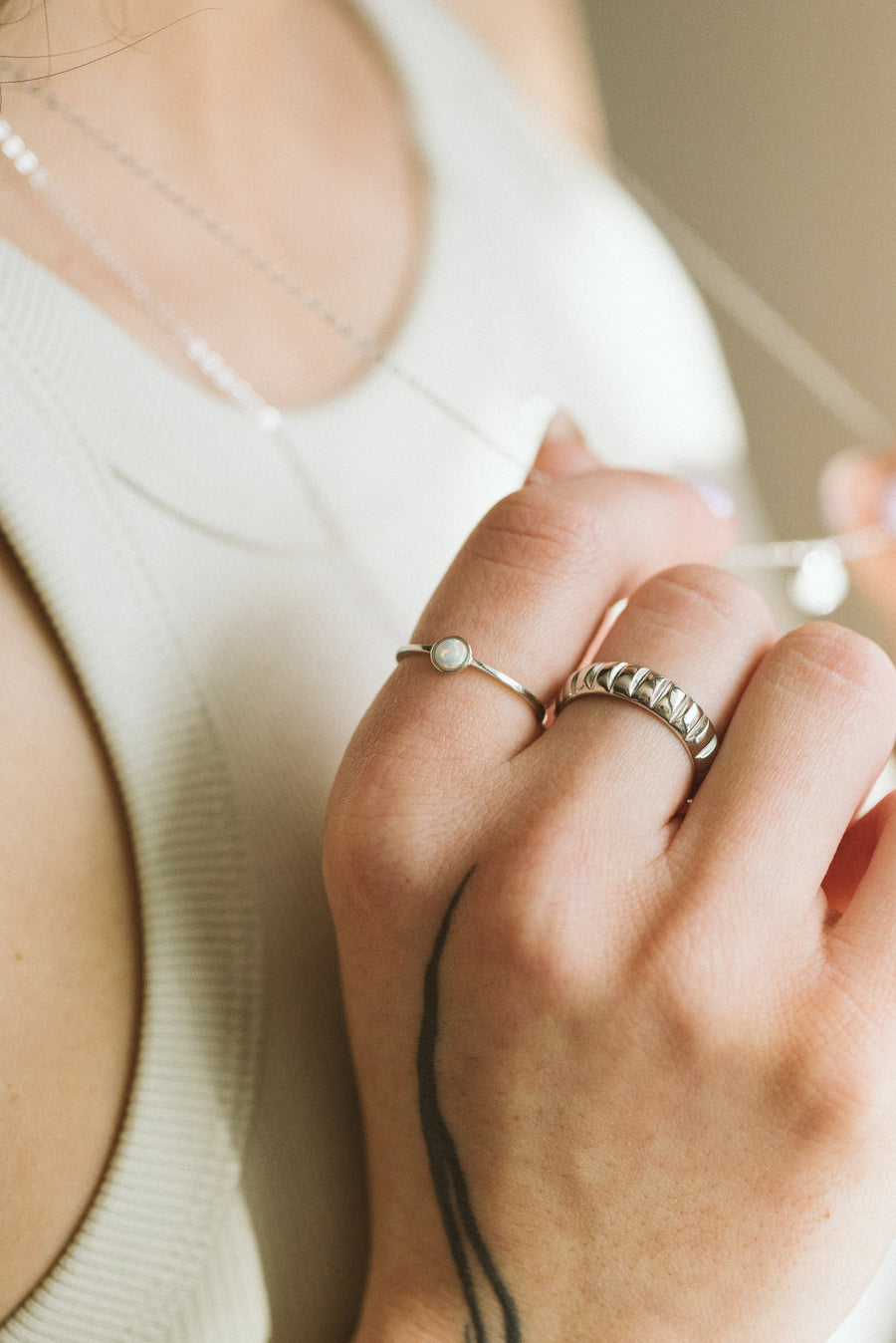 UPA opal stone ring on Sterling silver