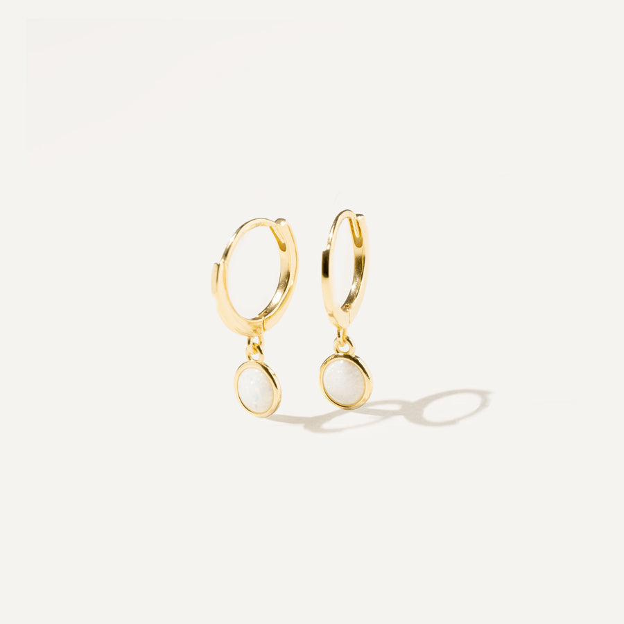 DIMA opal stone 14k Gold Vermeil hoops