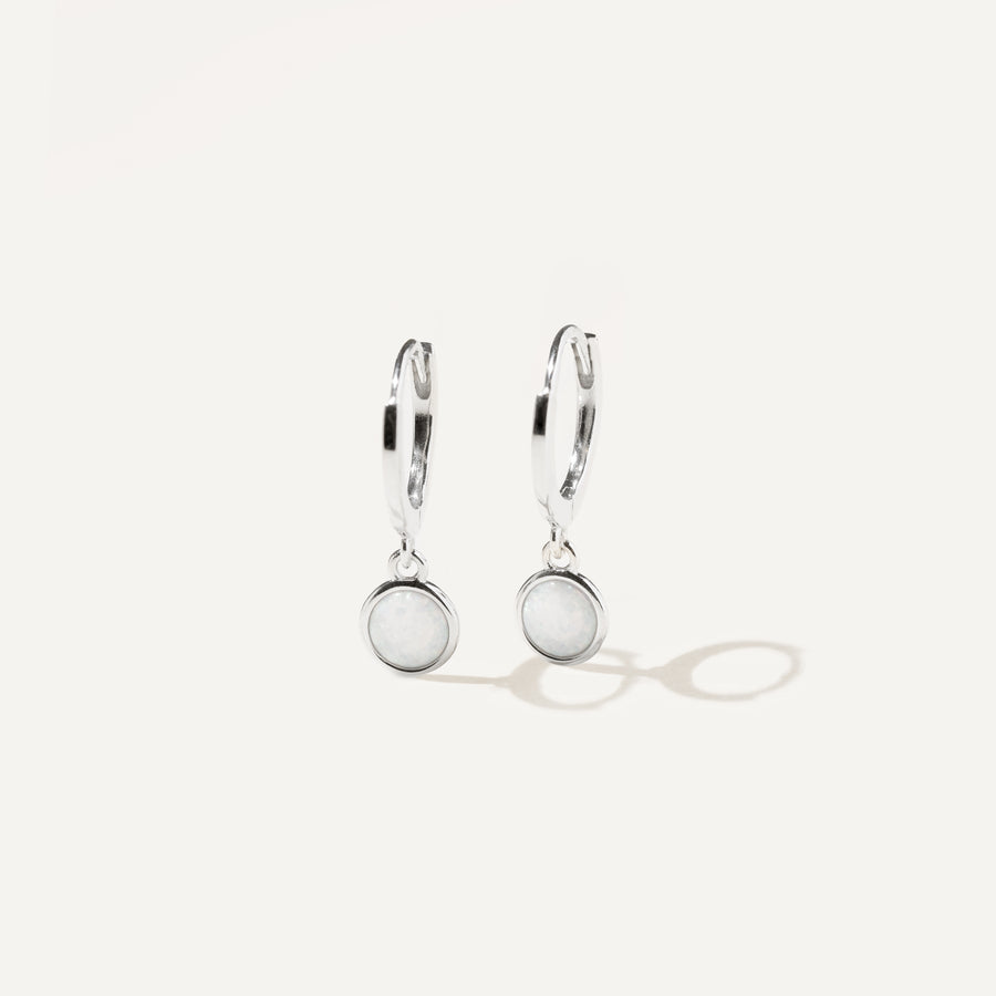 DIMA opal stone on Sterling Silver hoops