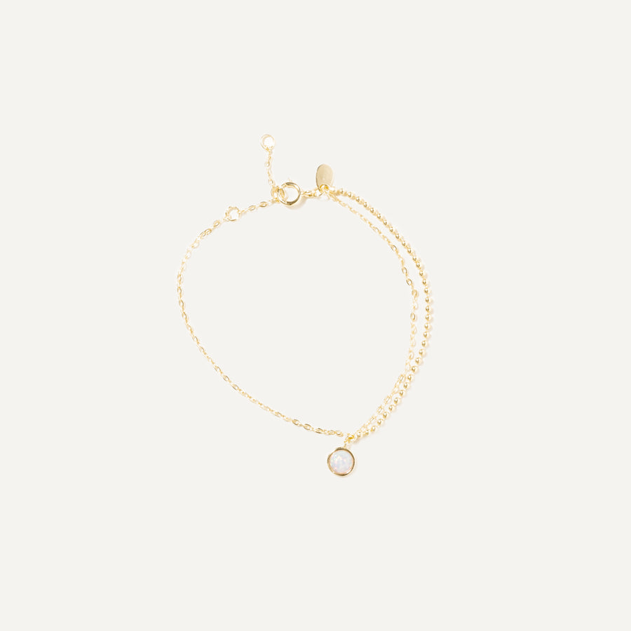 LANA bracelet opal stone on 14k  Gold Vermeil chain