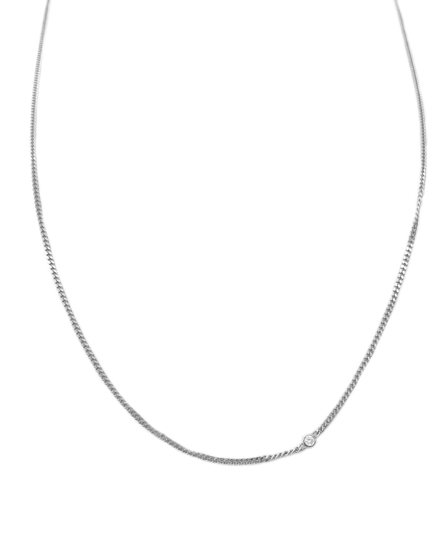 JULIA round stone necklace Silver Sterling