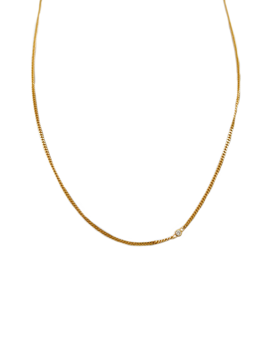 JULIA round stone necklace 14K Gold Vermeil