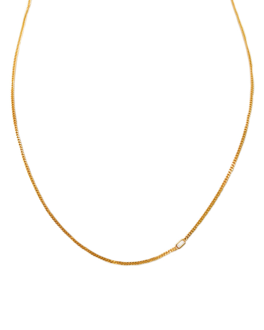 ELIA square stone necklace 14K Gold Vermeil